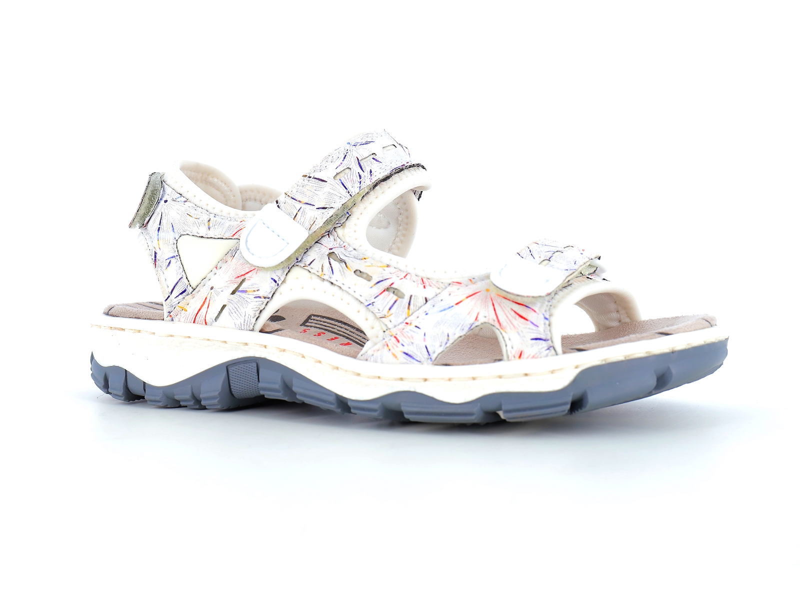 Rieker-68872 Matières combinées Multi Blanc