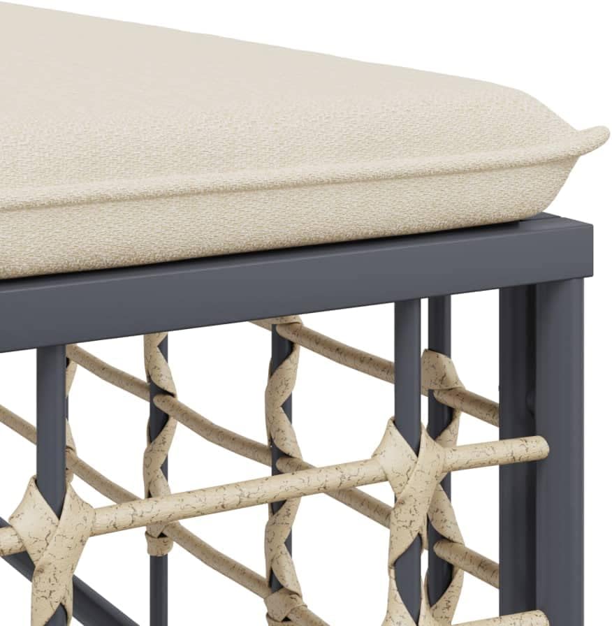 Ecksofa Set, 2-teilig, Anthrazit Poly Rattan, Modulares Gartensofa mit Kissen, Robustes Outdoor Möbel für Terrasse, Balkon, Garten