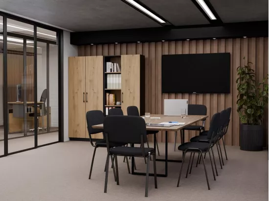 OIN - Lot de 4 chaises de conférence - Jusqu'à 120 kg - Noir