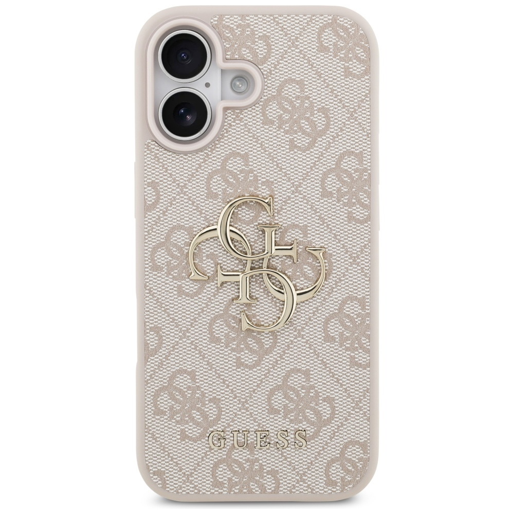 iPhone 17 Leder Hardcase Hülle 4G Big Metal Logo (GUHCP17S4GMGPI) - Rosa