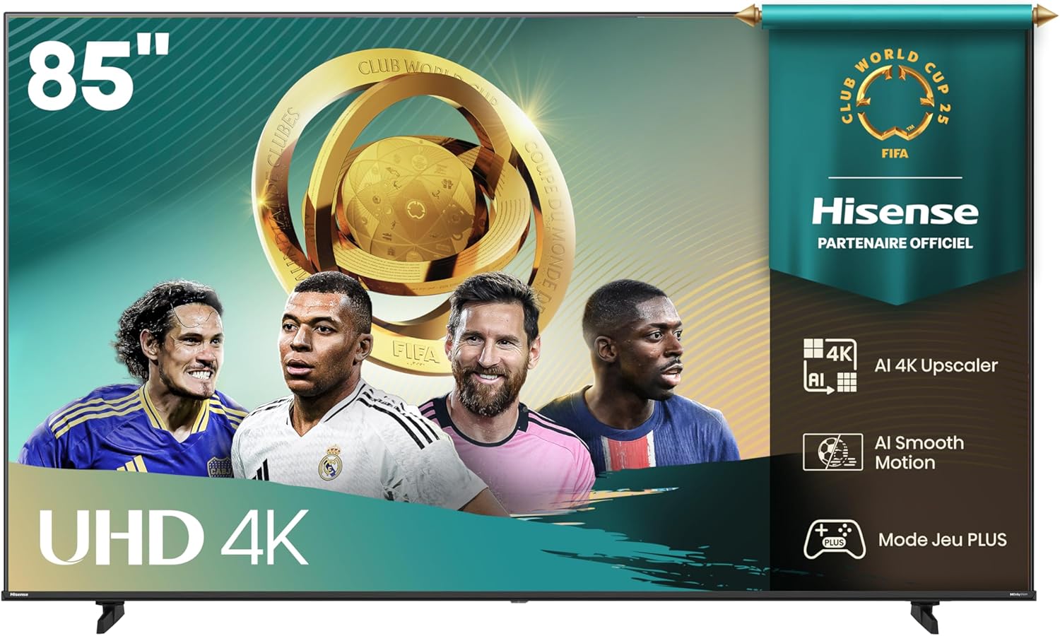 Hisense 50 inch 50A6Q 4K UHD Dolby Vision HDR VIDAA Smart TV with Youtube, Netflix, Disney+, Channel + (2025 Model) [Classe énergétique G]