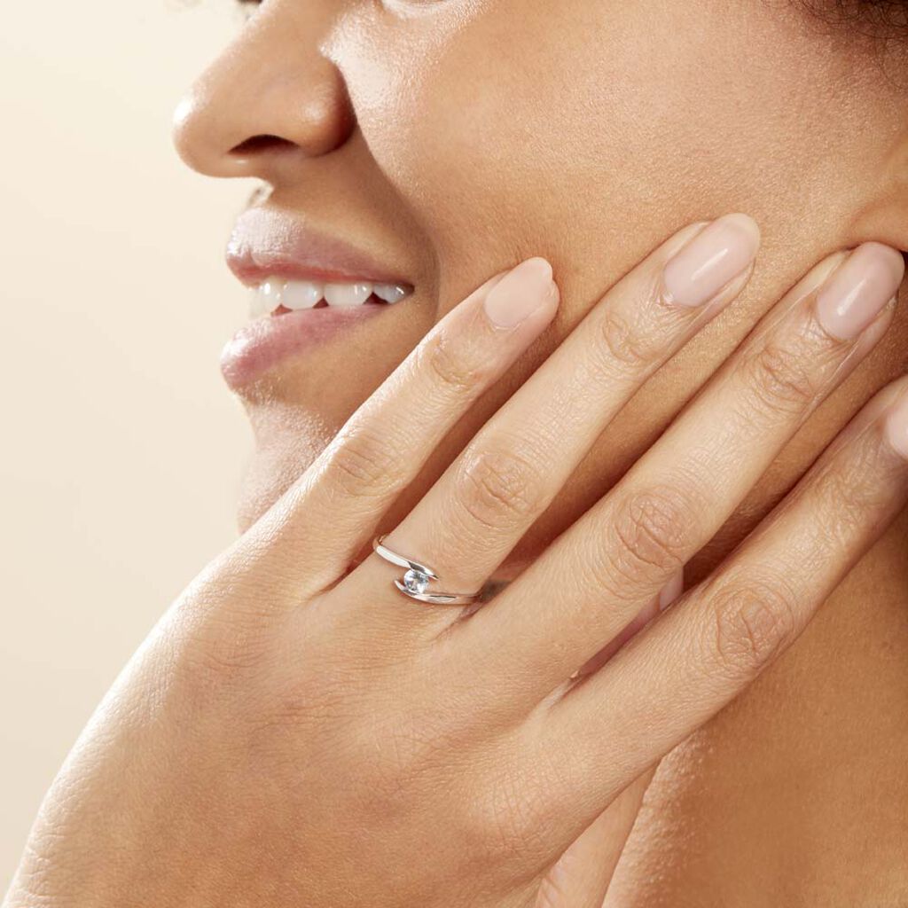 Bague Tiphaine Or Blanc Topaze