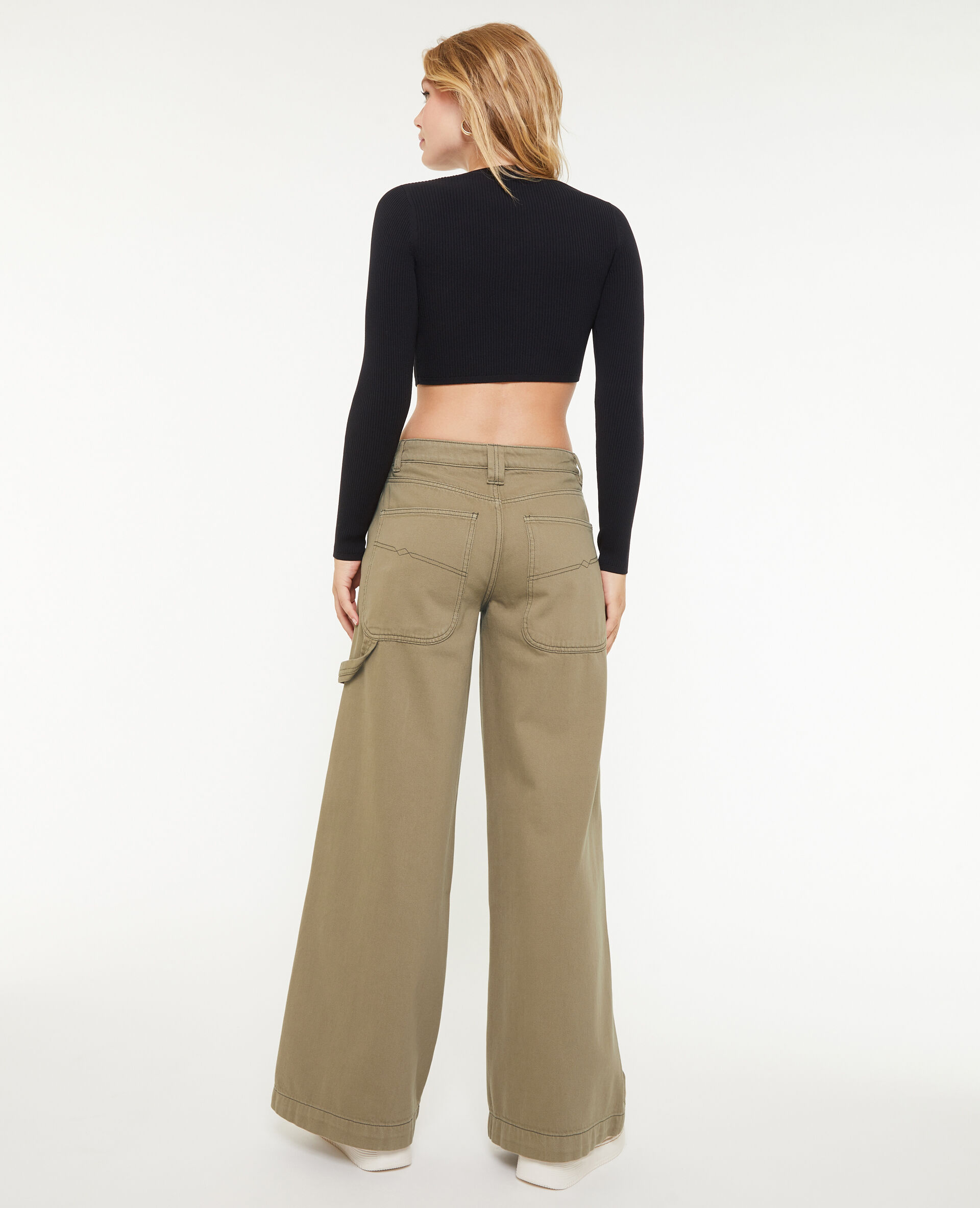 Jean large loose - Vert kaki