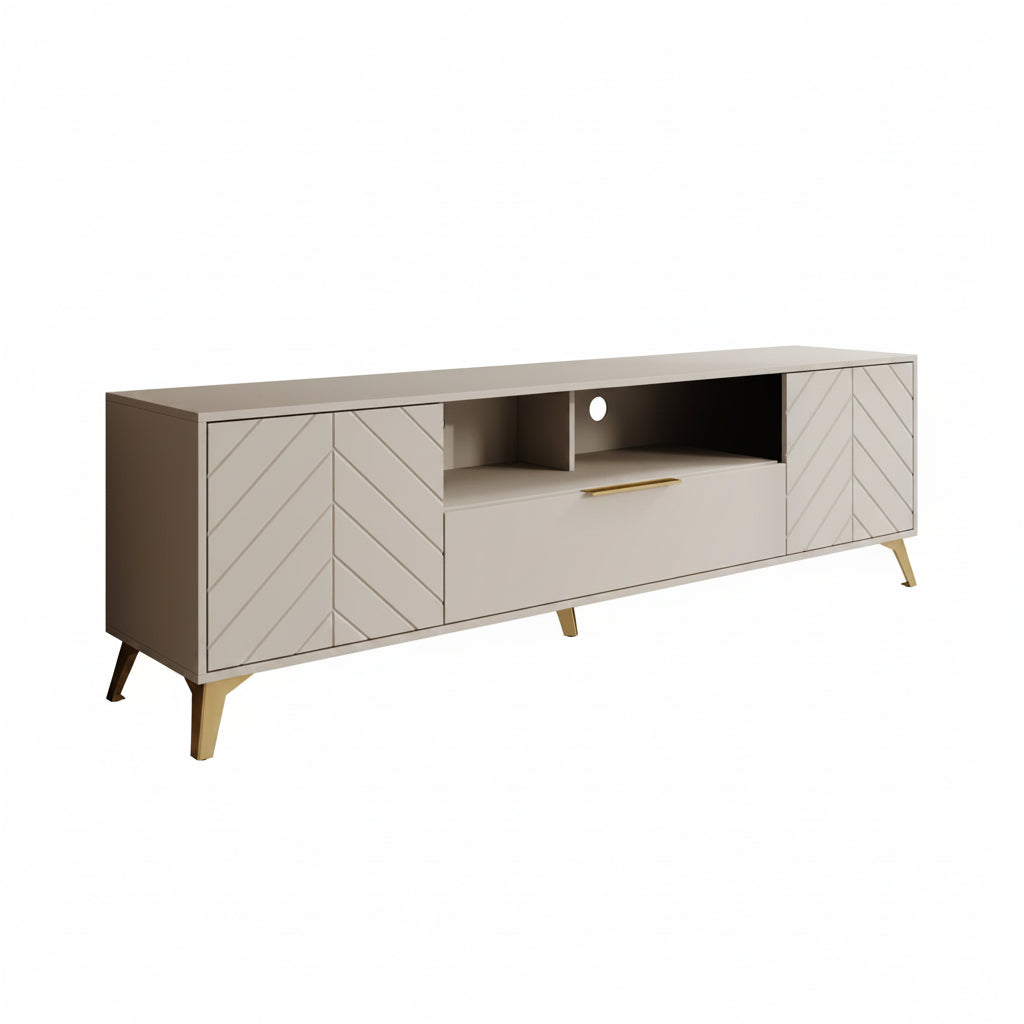 Xiano - TV-Meubel met 2 deuren - Beige - 204x40x60 cm