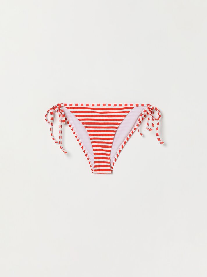 Calcinha listrada - Branco-sujo/vermelho