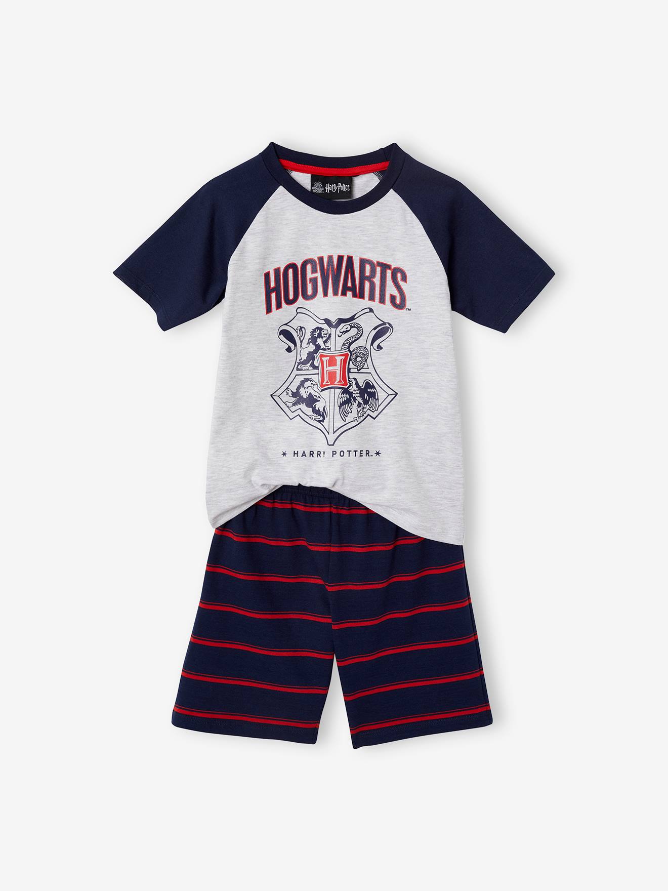 Pijama liso cinza claro do Harry Potter® com shorts e estampas.