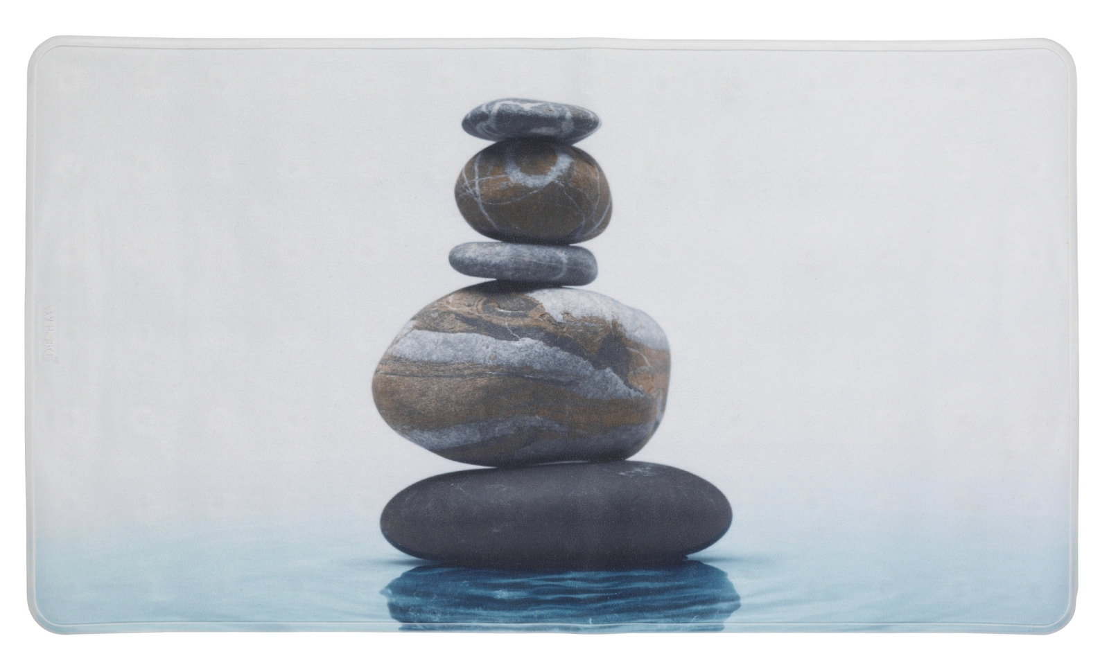 WENKO Wanneneinlage MEDITATION - weiß-blau - 45x75 cm