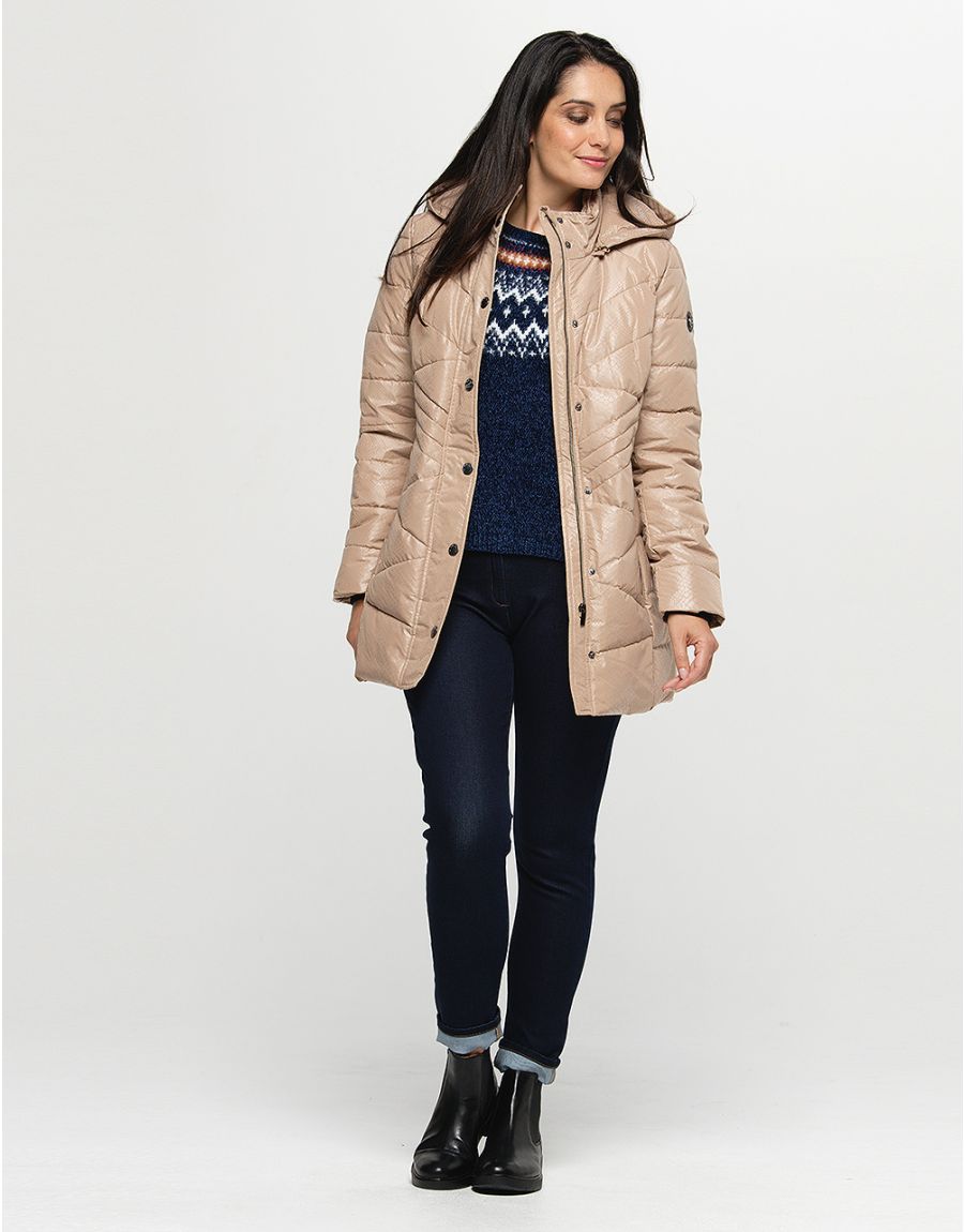 Doudoune beige imprimé