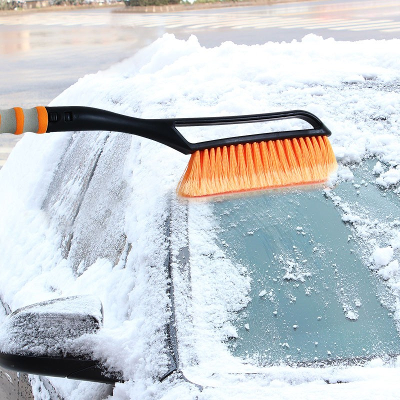 (67cm) 2in1 Scheiben Eiskratzer Auto Dach Besen Schneeräumer - Schwarz