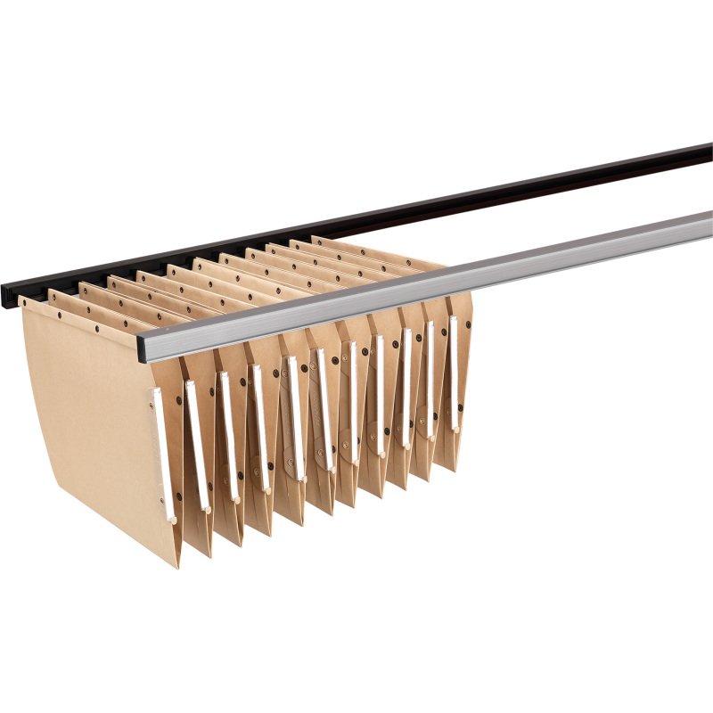 Jeu 2 rails pour dossiers suspendus longueur 84 cm pour tablettes bois L 90 cm