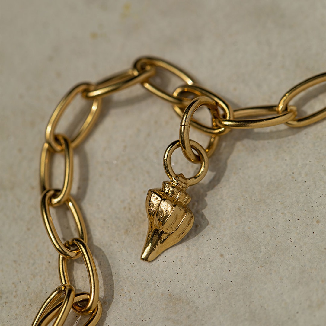 Paul Hewitt Charm Sea Shell Marinium Ocean Steel Goldig