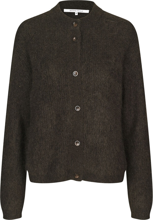Second Female Brook Knit Rib Cardigan Mulch