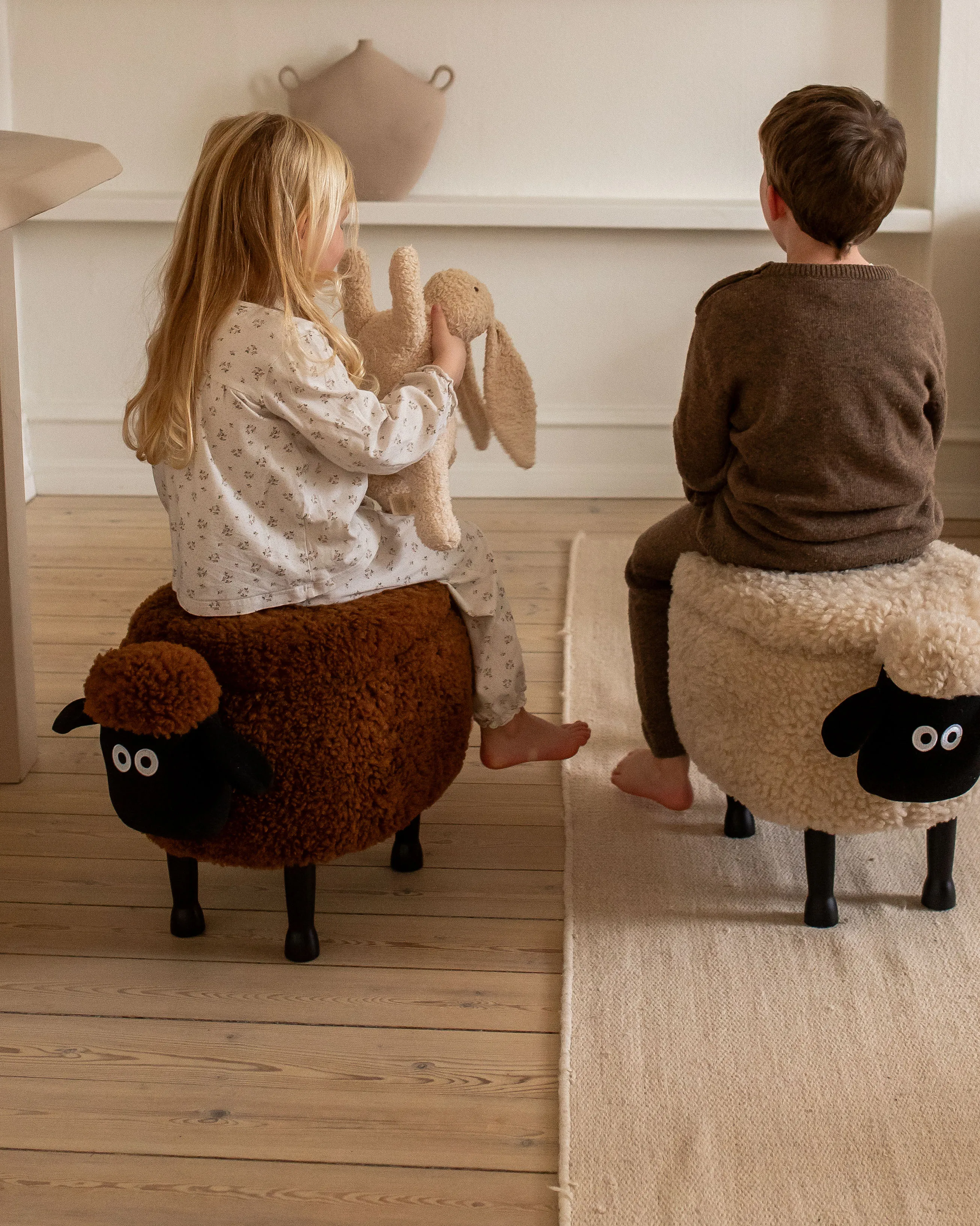 Dierenpoef met opbergruimte SHEEP Stof Lichtbeige Schaap