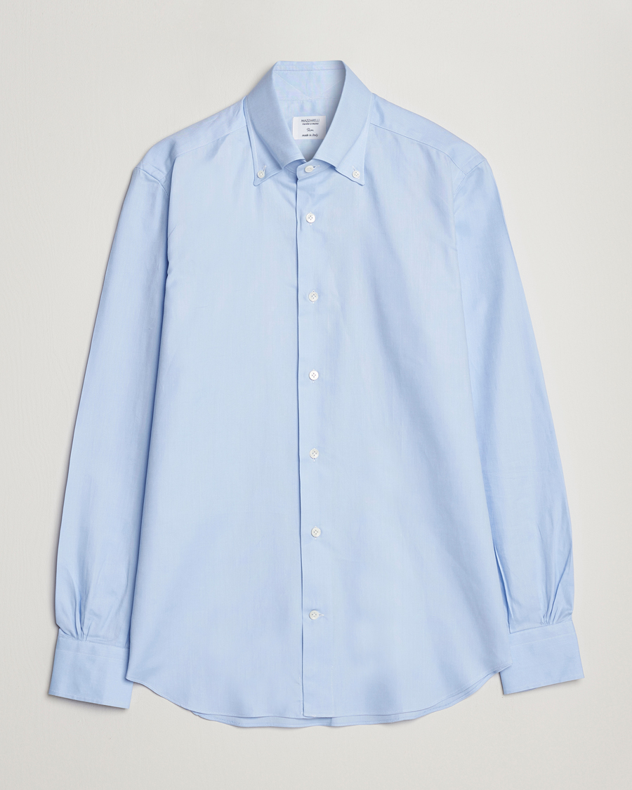 Mazzarelli Soft Oxford Button Down Shirt Light Blue