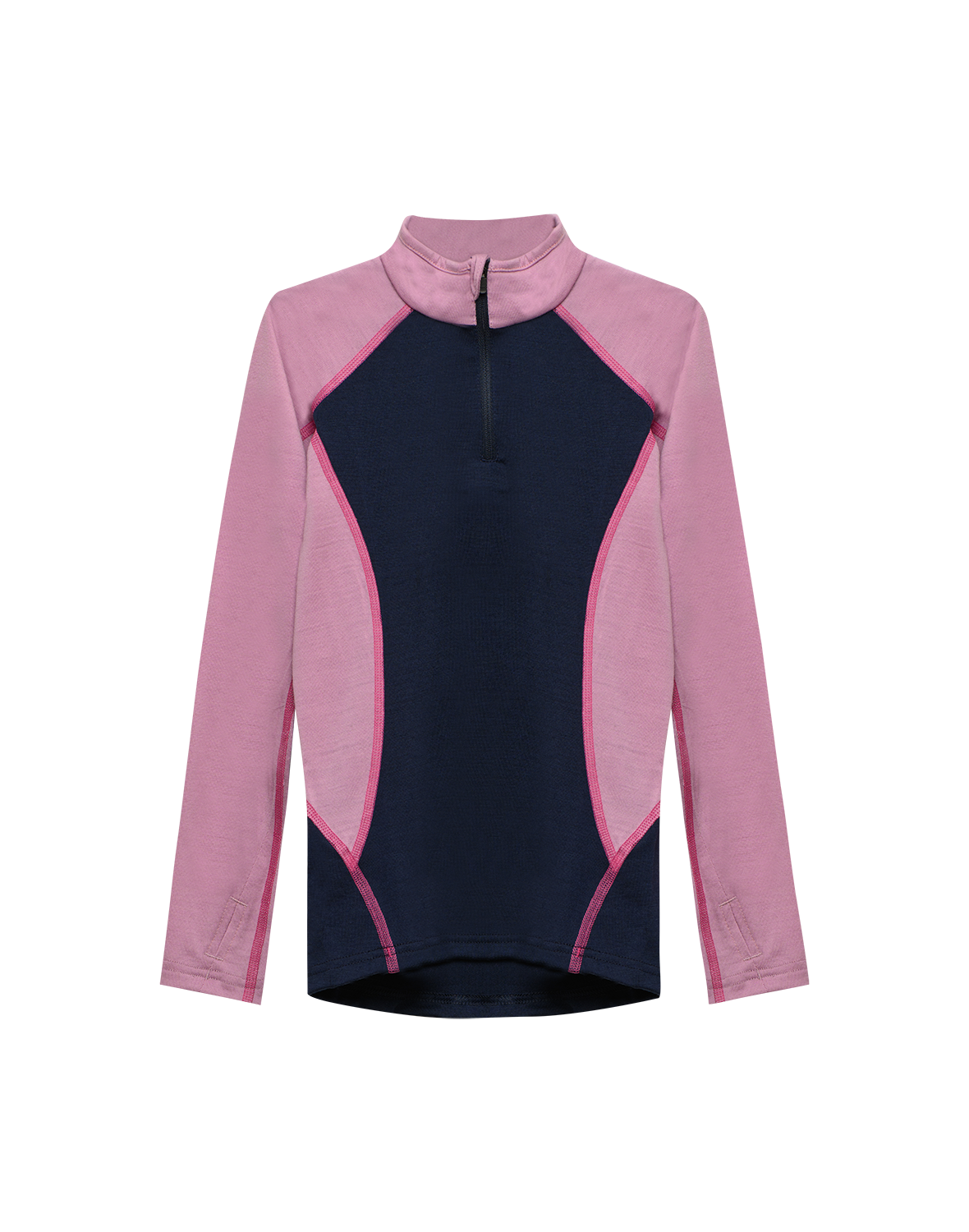 Shirt met halve rits van merinowol voor kinderen