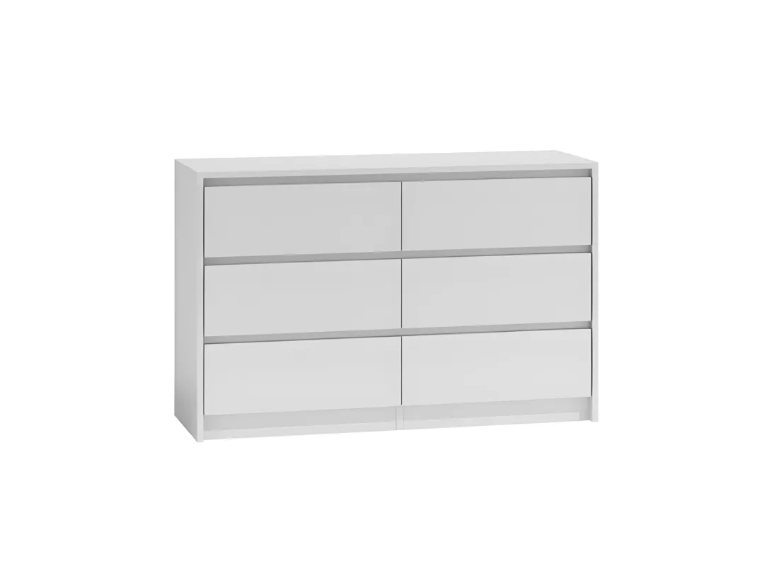 IRIS 120 - Commode moderne 6 tiroirs chambre/bureau/salon - 120x75x40cm - Meuble de rangement style scandinave