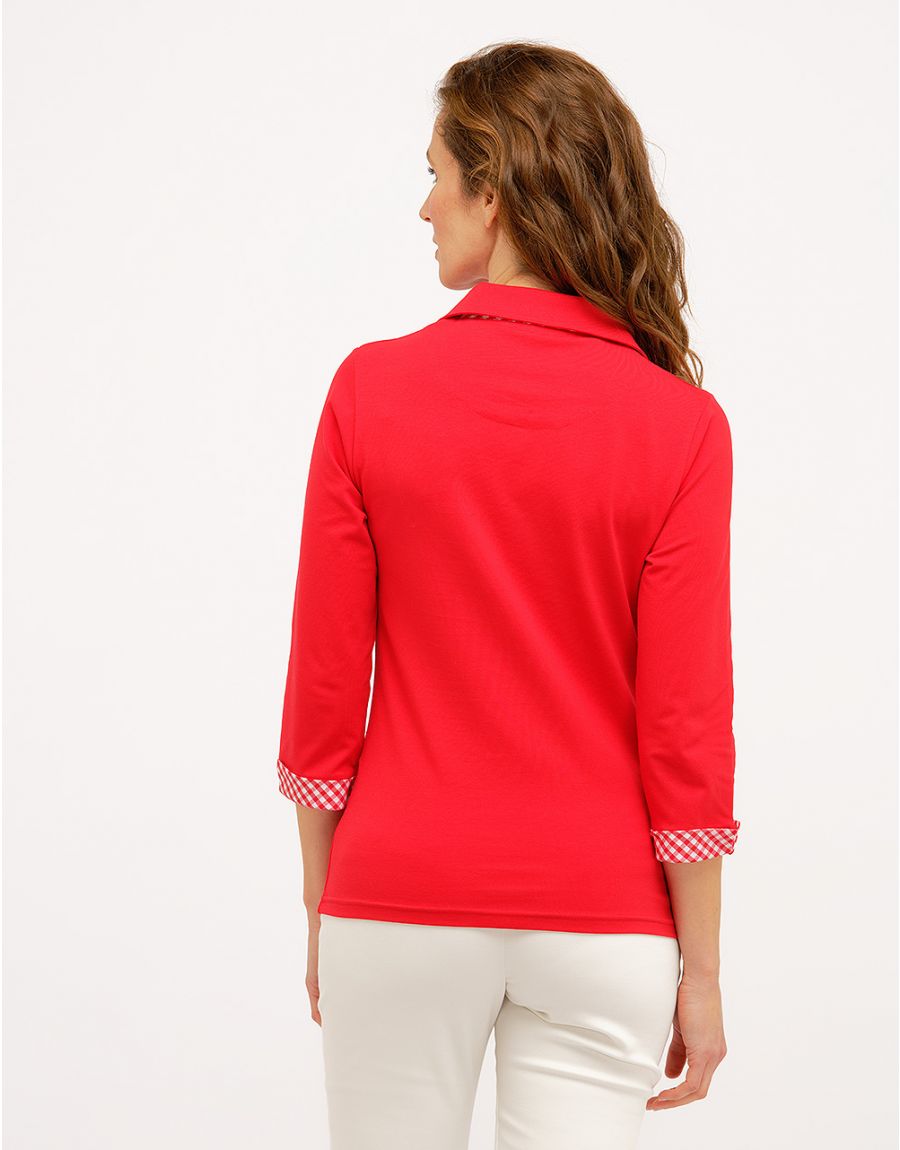 T-Shirt polo coton rouge