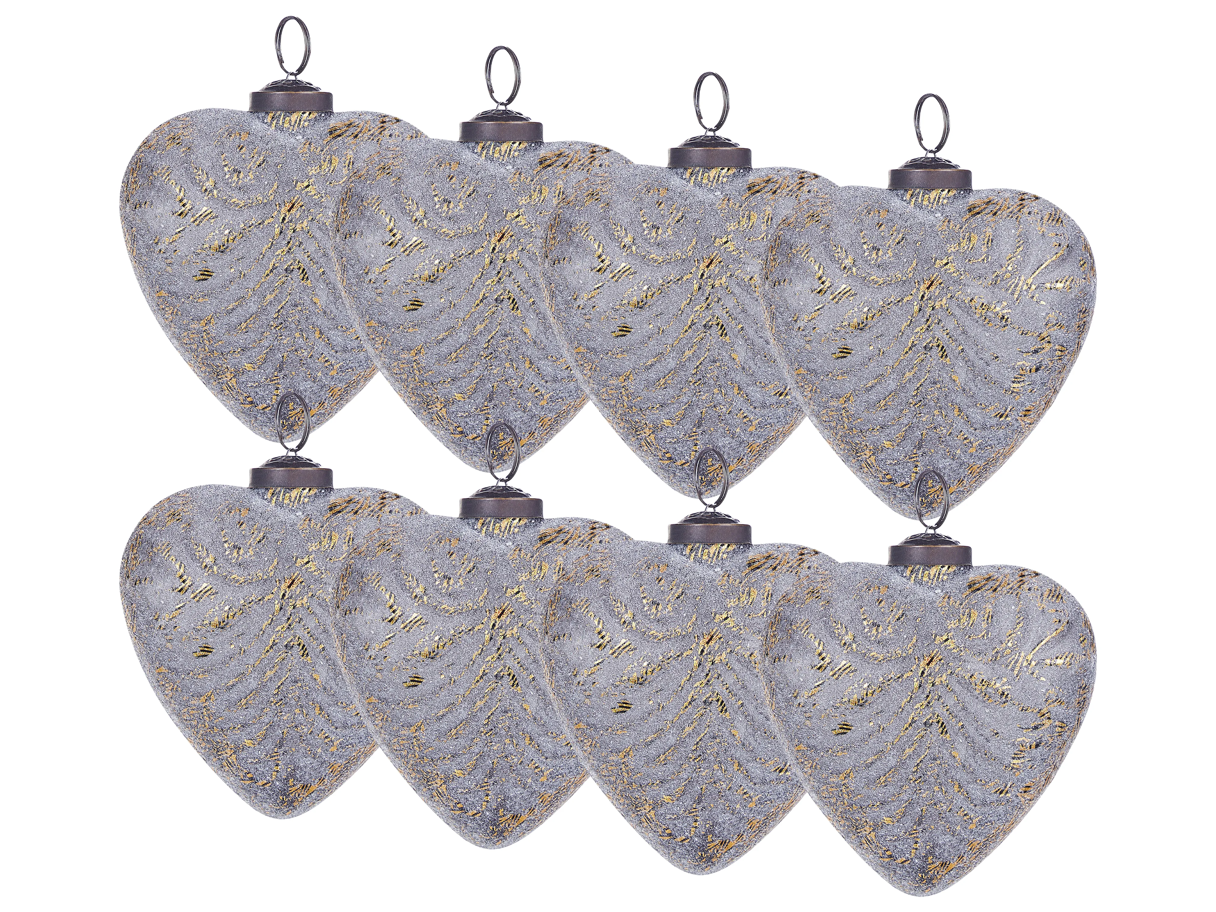Set van 8 kerstballen FERIABLE Glas Grijs