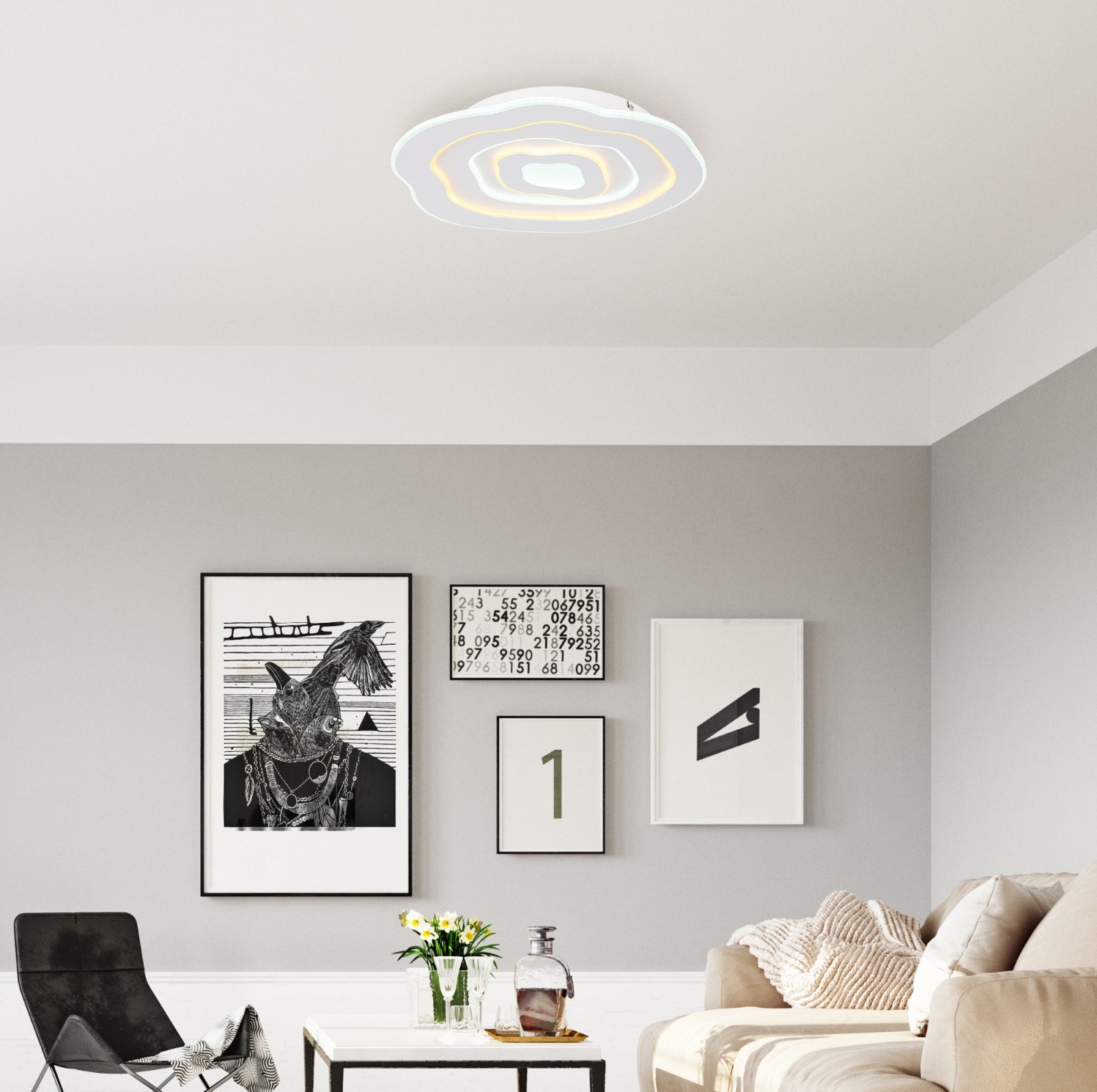 LED-Deckenleuchte - weiß - 48 cm