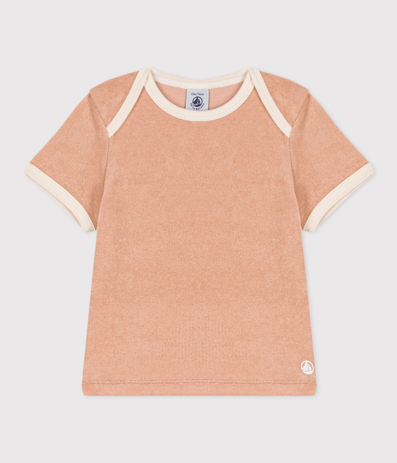 Tee-shirt manches courtes bébé en bouclette éponge