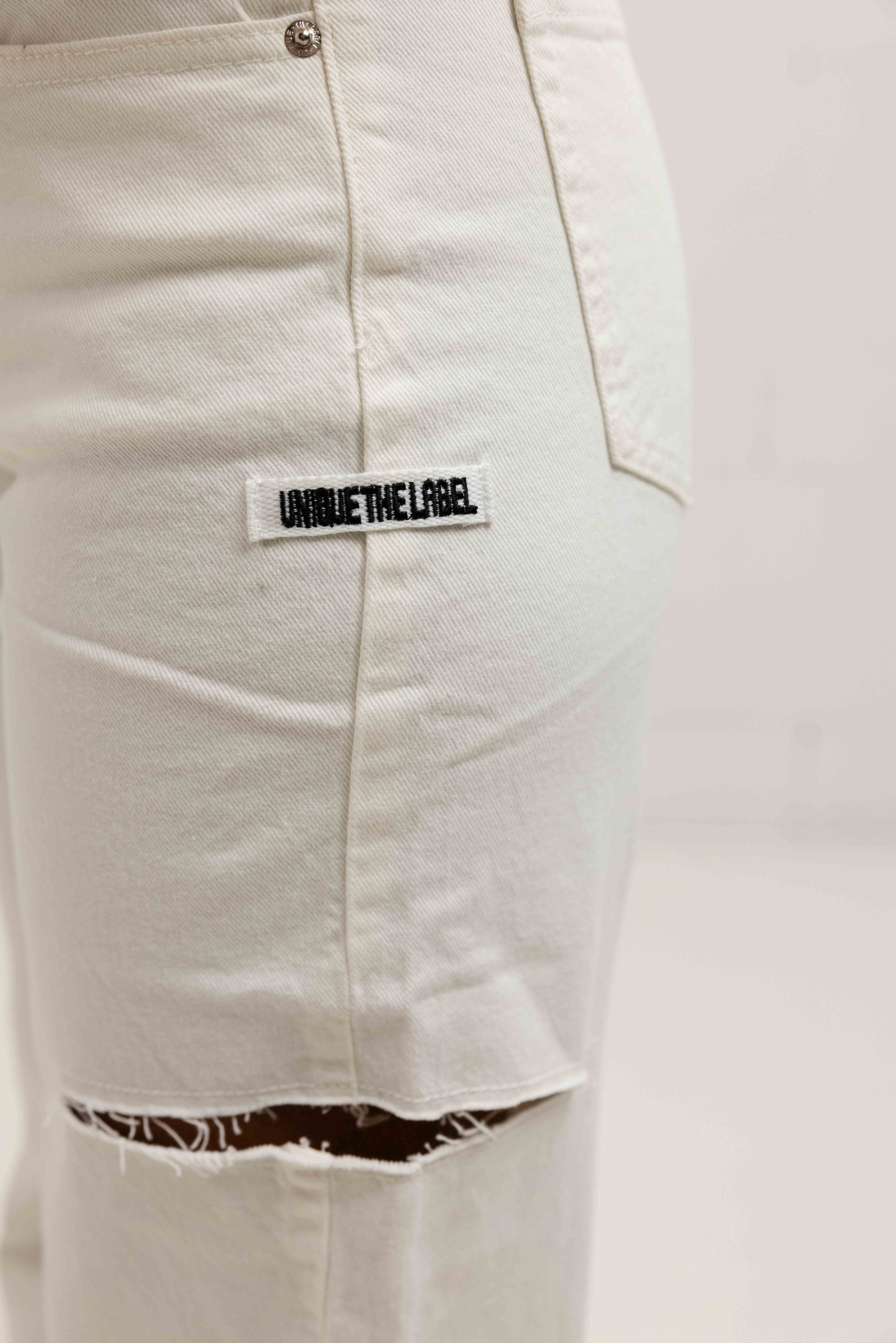 Unique The Label June Wide Leg Jeans Dames Wit