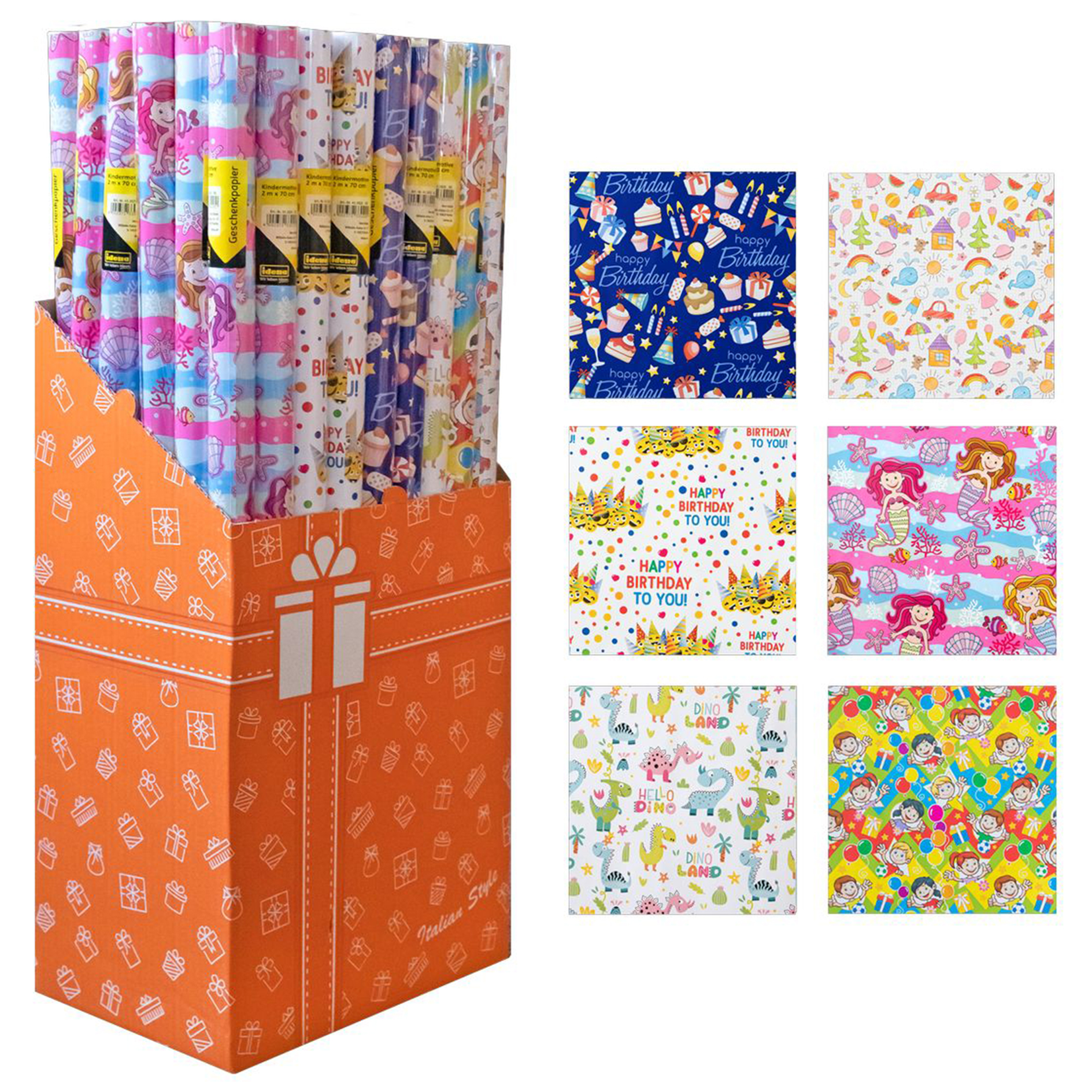 Geschenkpapier - Kindermotive - sortiertes Design