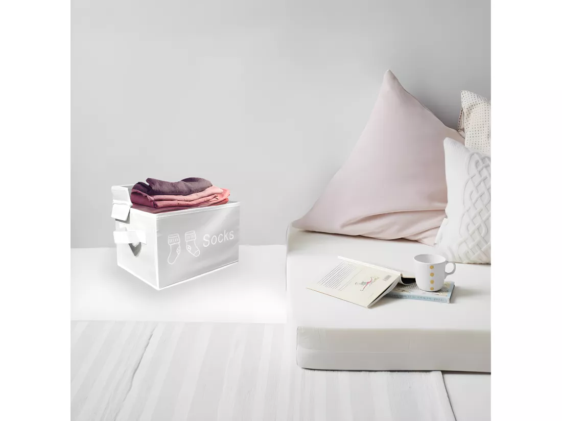 Boite pour dressing à couvercle Socks Blanc - SPACE