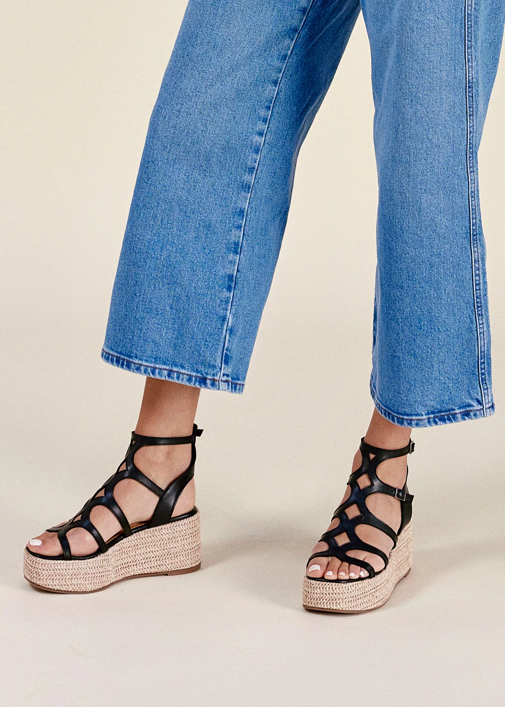 SANDALE TINA CUIR NOIR