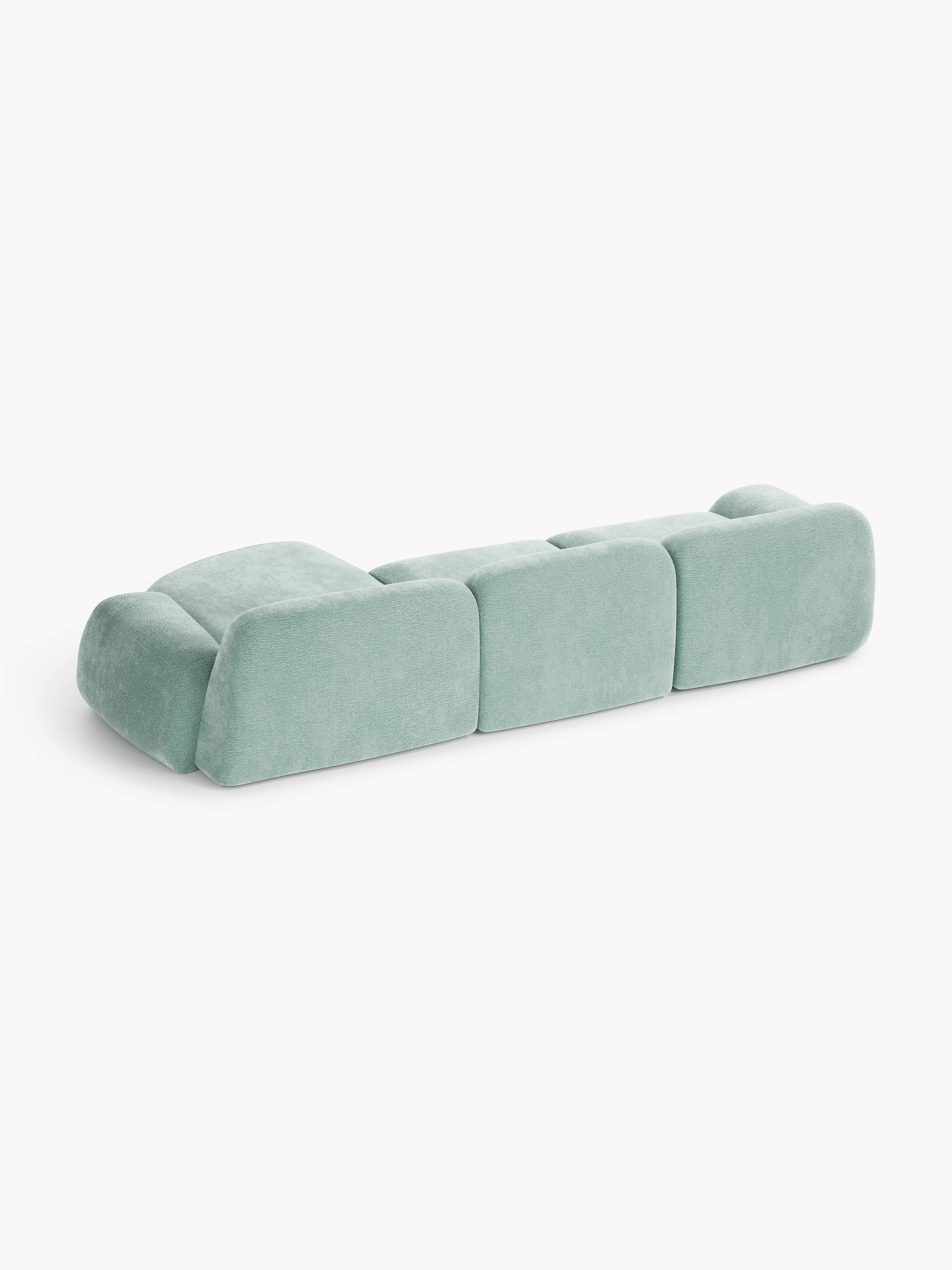 Modulaire teddy-hoekbank Wolke (4-zits)