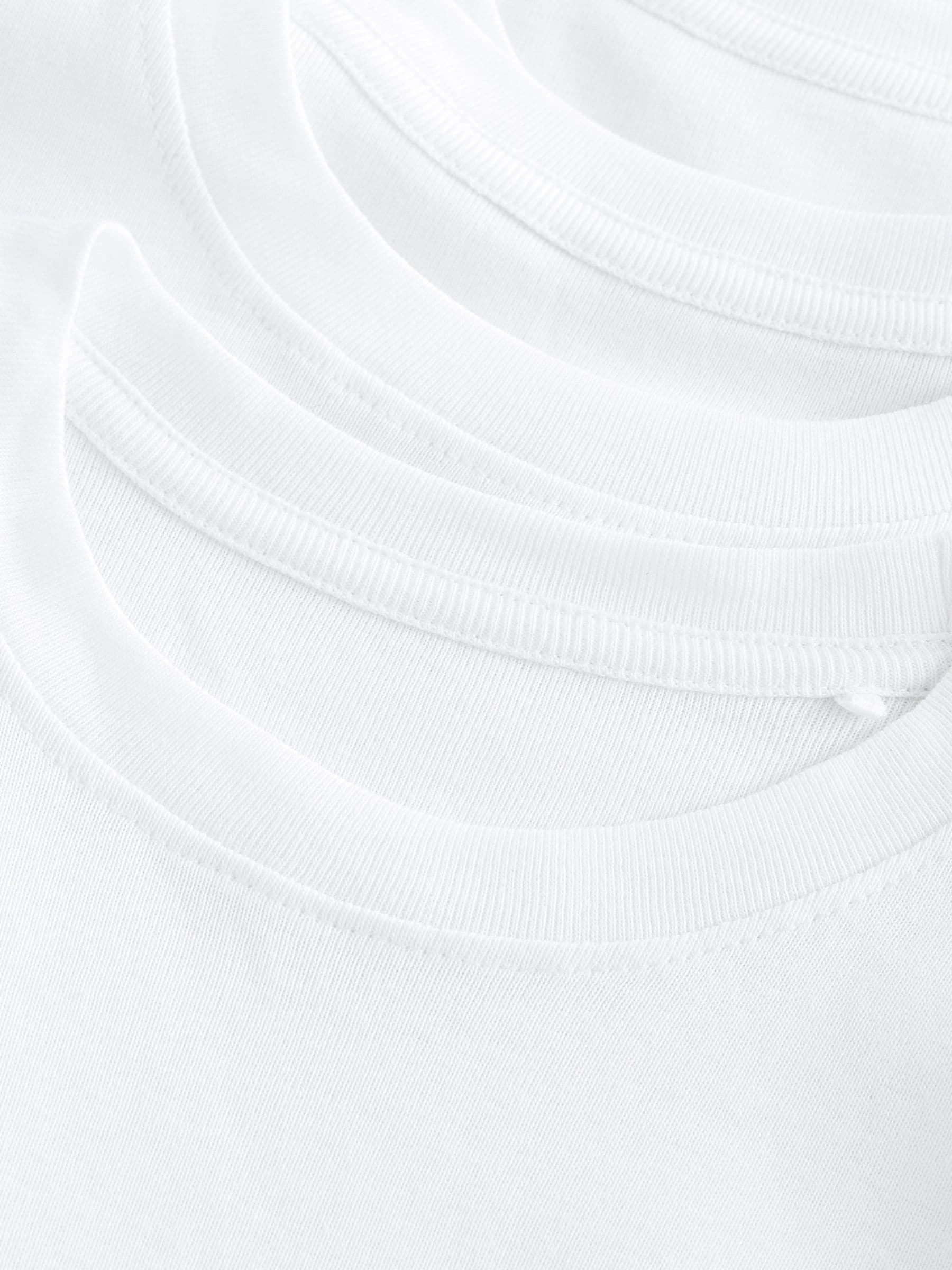 Wit - Verpakking van 3 100% katoenen shirts met korte mouwen (1,5-16jr)