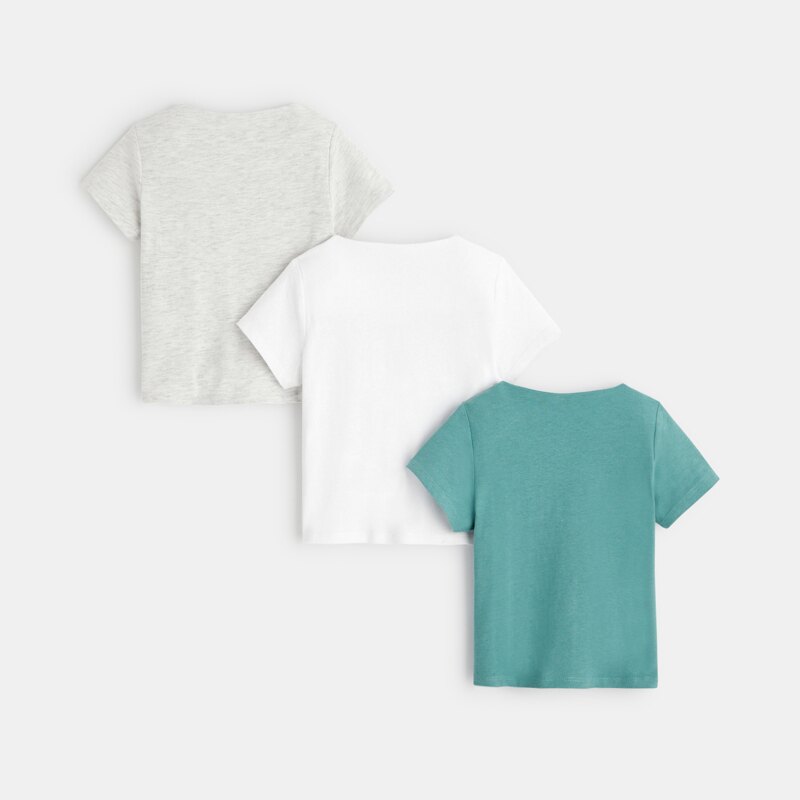 T-shirt jersey poche poitrine (lot de 3) vert bébé garçon Vert