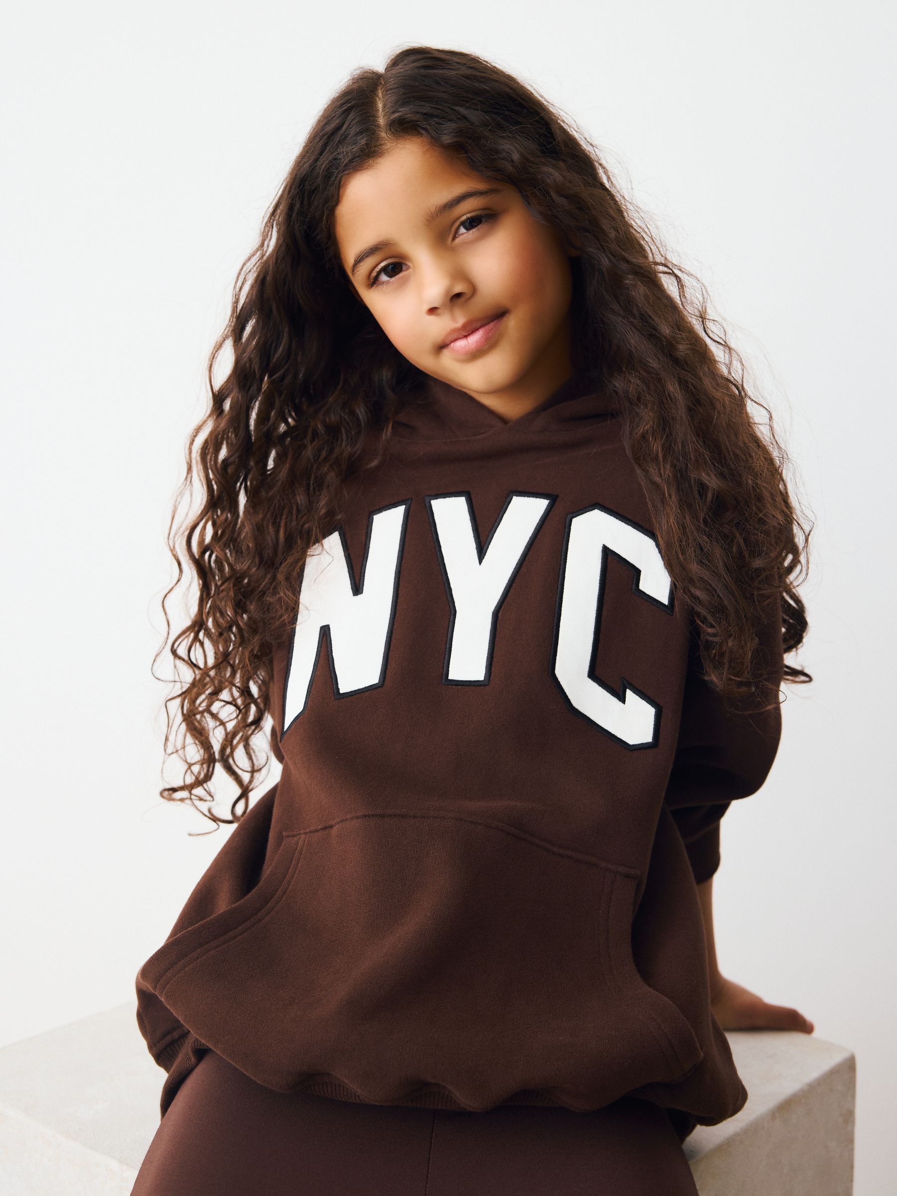 Chocoladebruine slogan - Hoodie (3 - 16 jr)