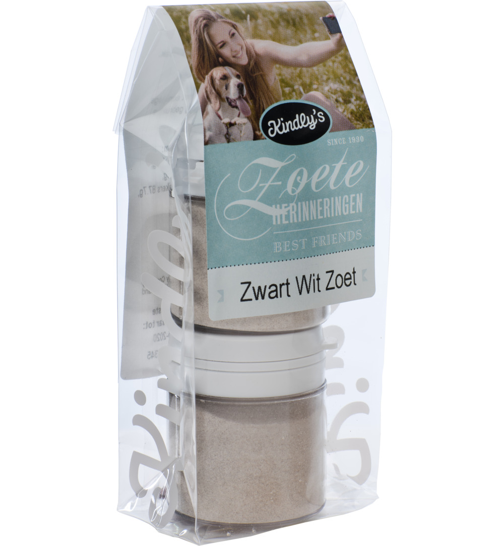 Kindly’s Zwart wit potjes zoet (2 x 30 gr)