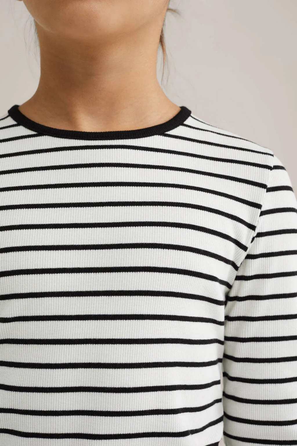 WE Fashion longsleeve zwart rib gebreid