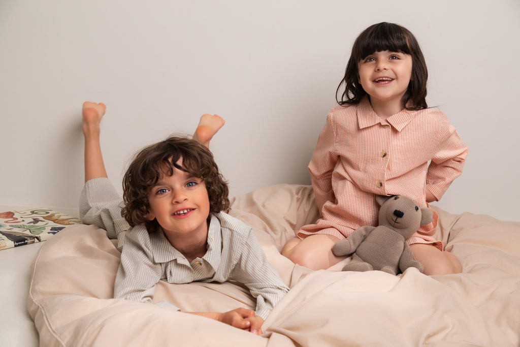 Pajama Set, Pyjamassæt - Blue Stone Stripe