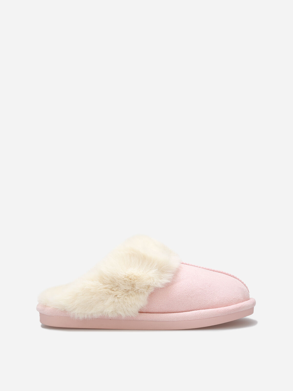 Chaussons en suédine fourrés- Rose
