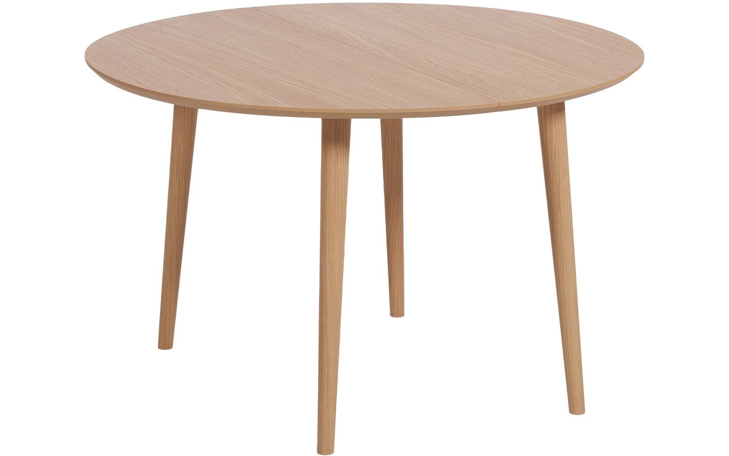 Kave Home Oqui Eettafel Uitschuifbaar Rond - 120|200 x 120 cm - Eiken