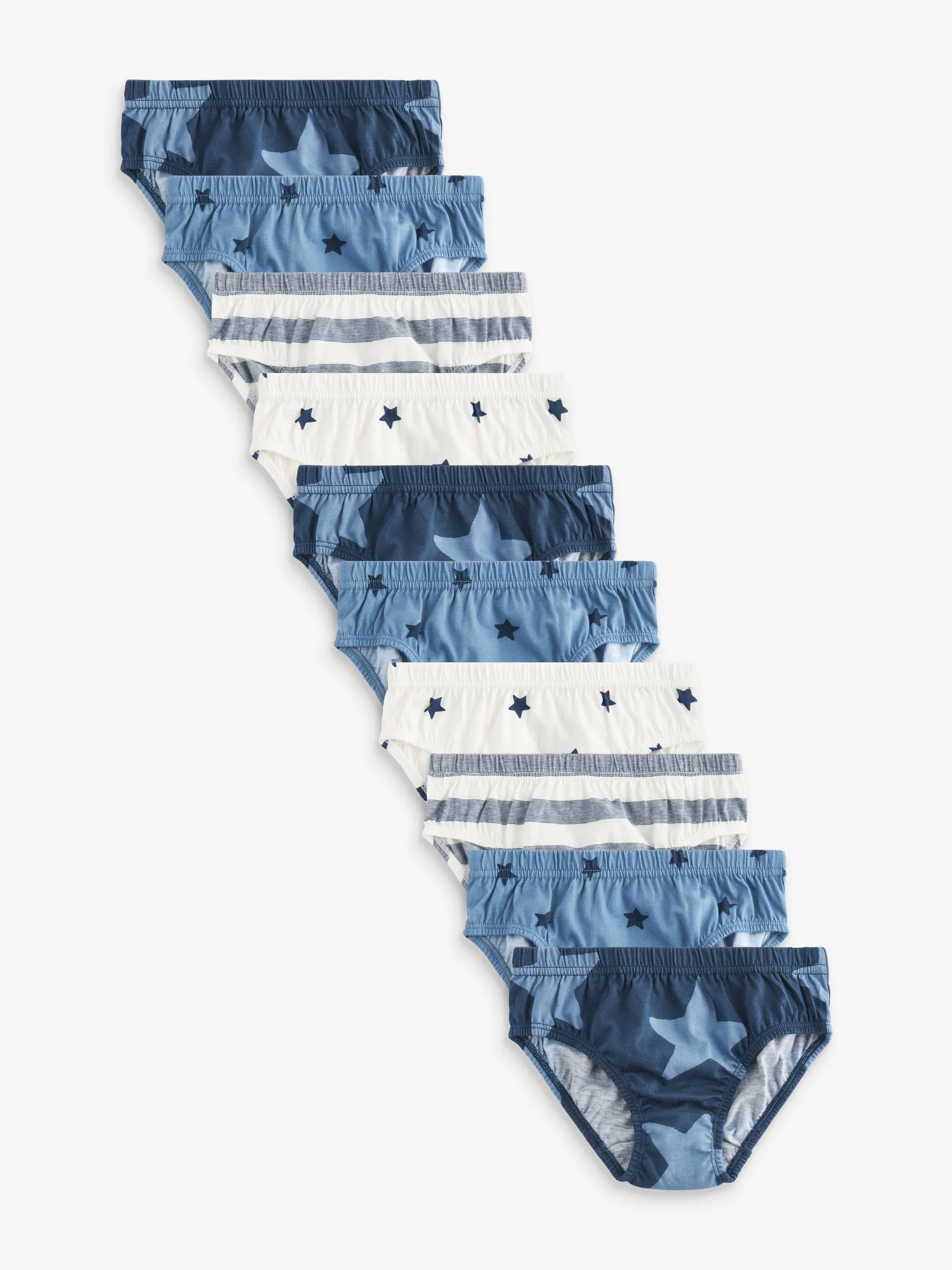 Blauw met sterren en strepen - Verpakking van 10 onderbroeken (1,5-10 jr)