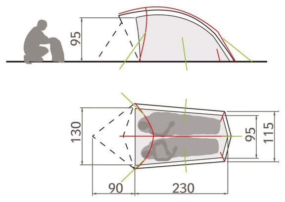 Tente 2 personnes Vaude Taurus 2P Rouge