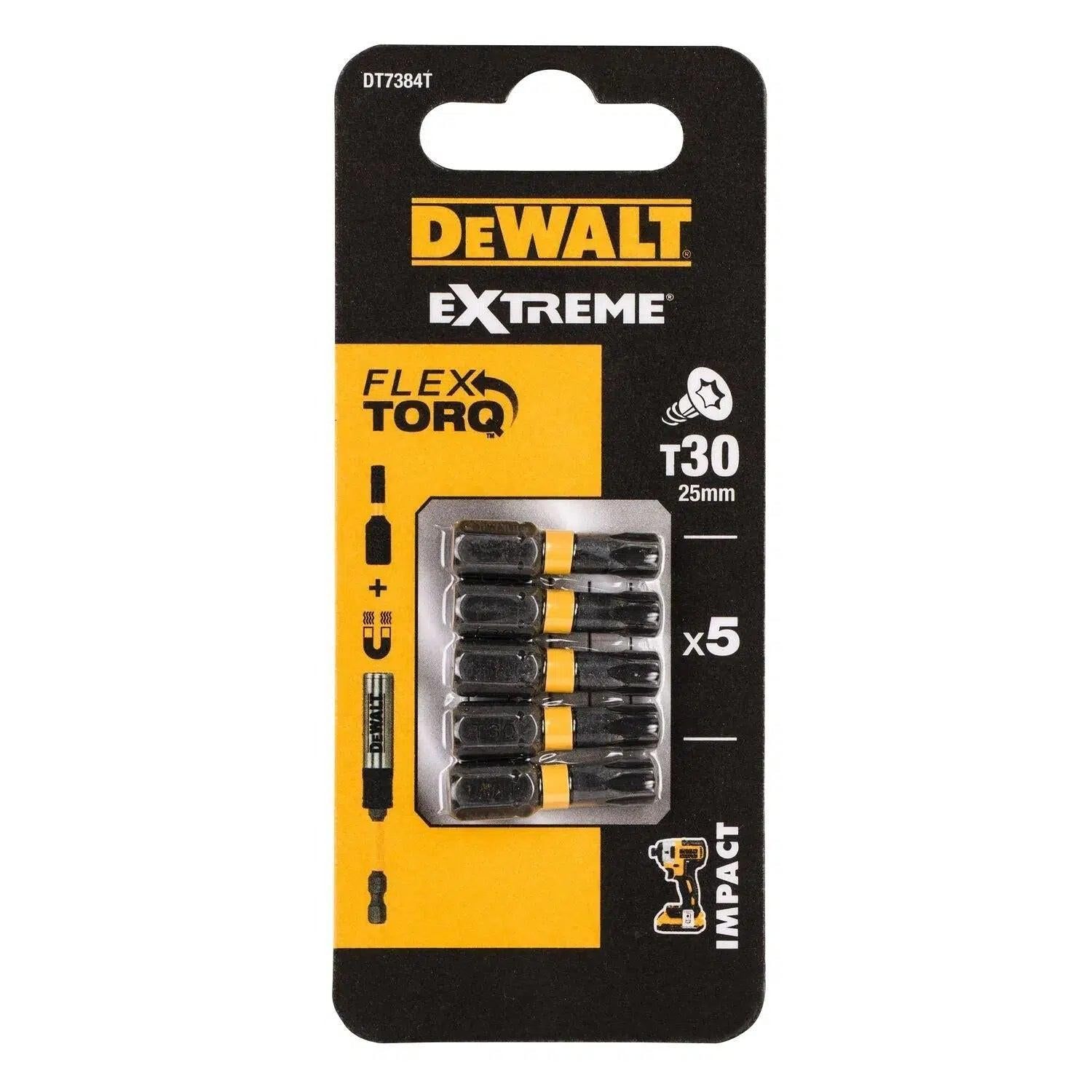 DeWALT DT7384T Extreme Impact Torsion Schroefbits T30 25mm VE=5