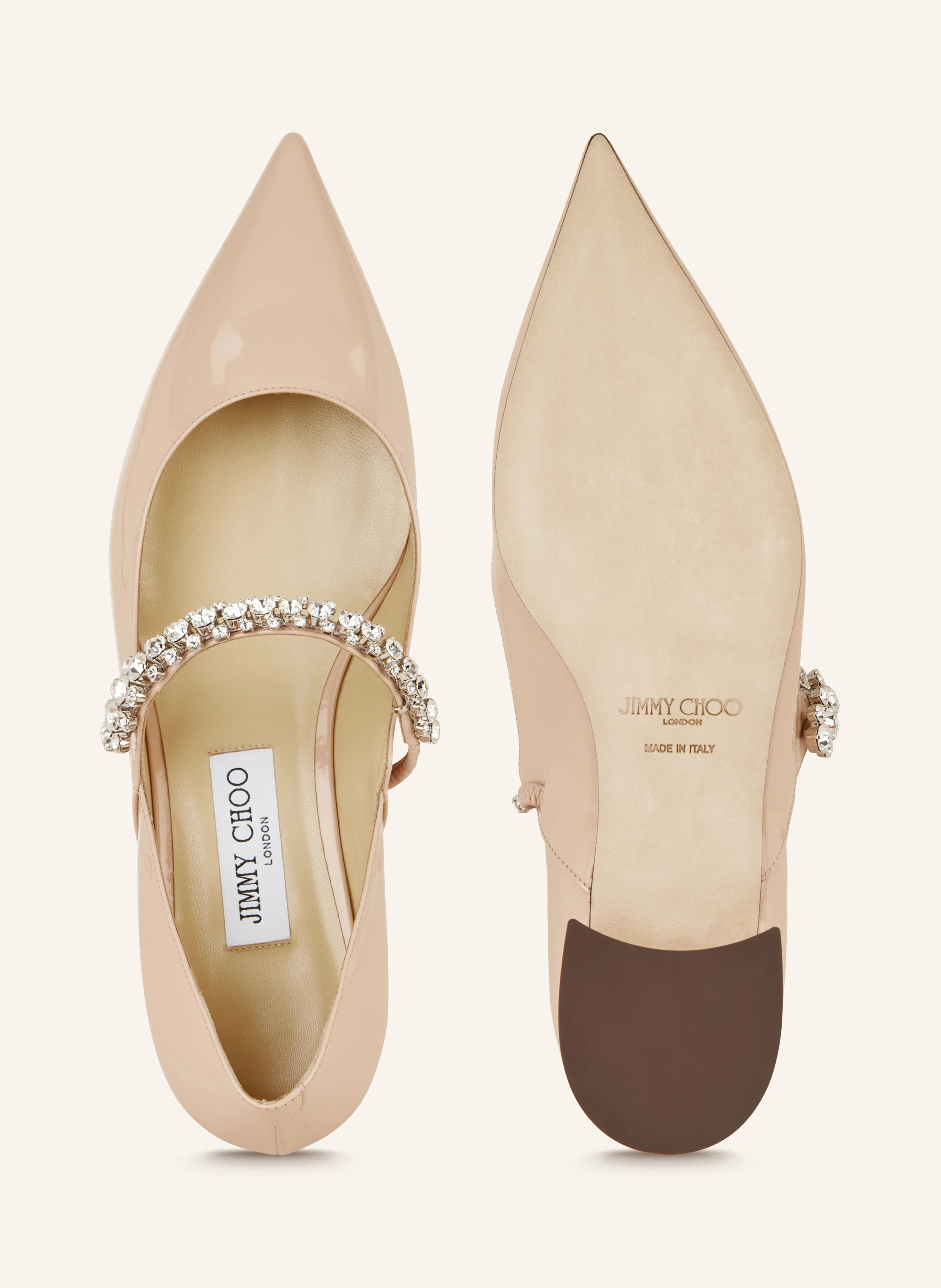 JIMMY CHOO Mary-Jane-Ballerinas mit Schmucksteinen