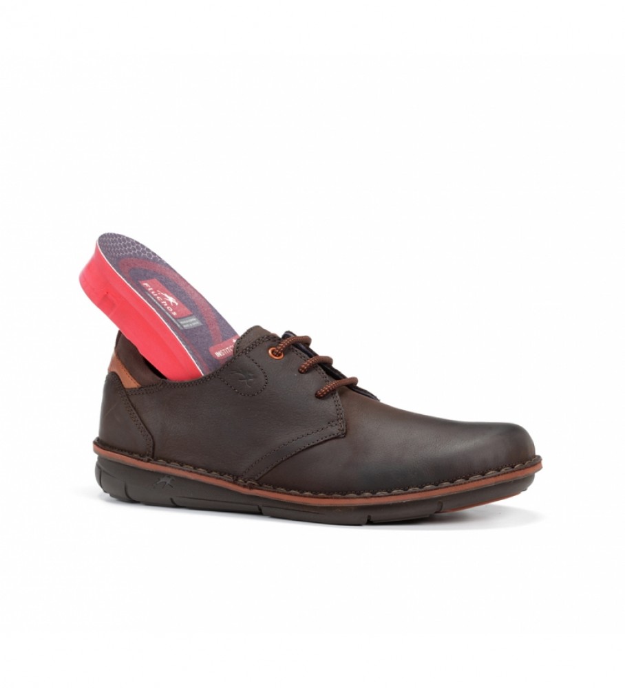 Sapatos Fluchos Alfa F0700 em couro marrom