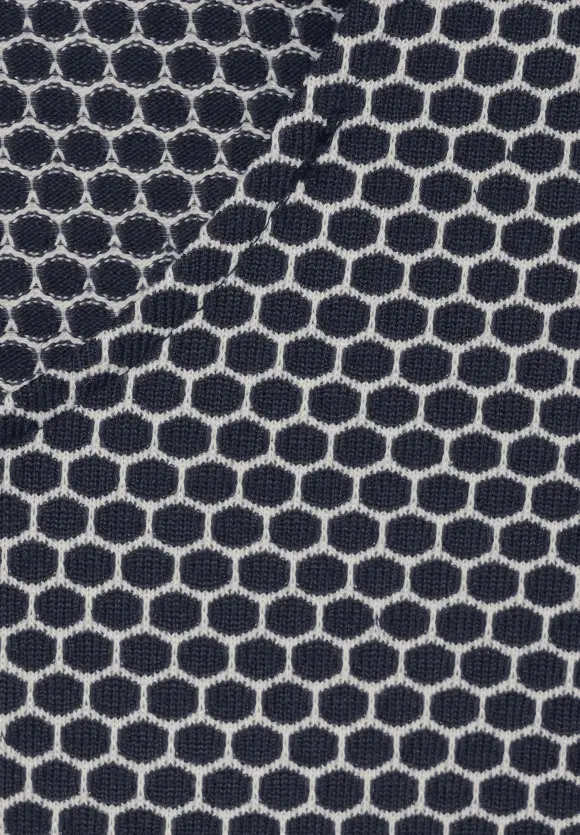 V-Ausschnitt Shirt - deep blue melange
