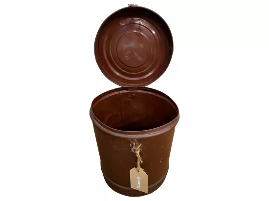 Bidon en metal marron 23x23x29h