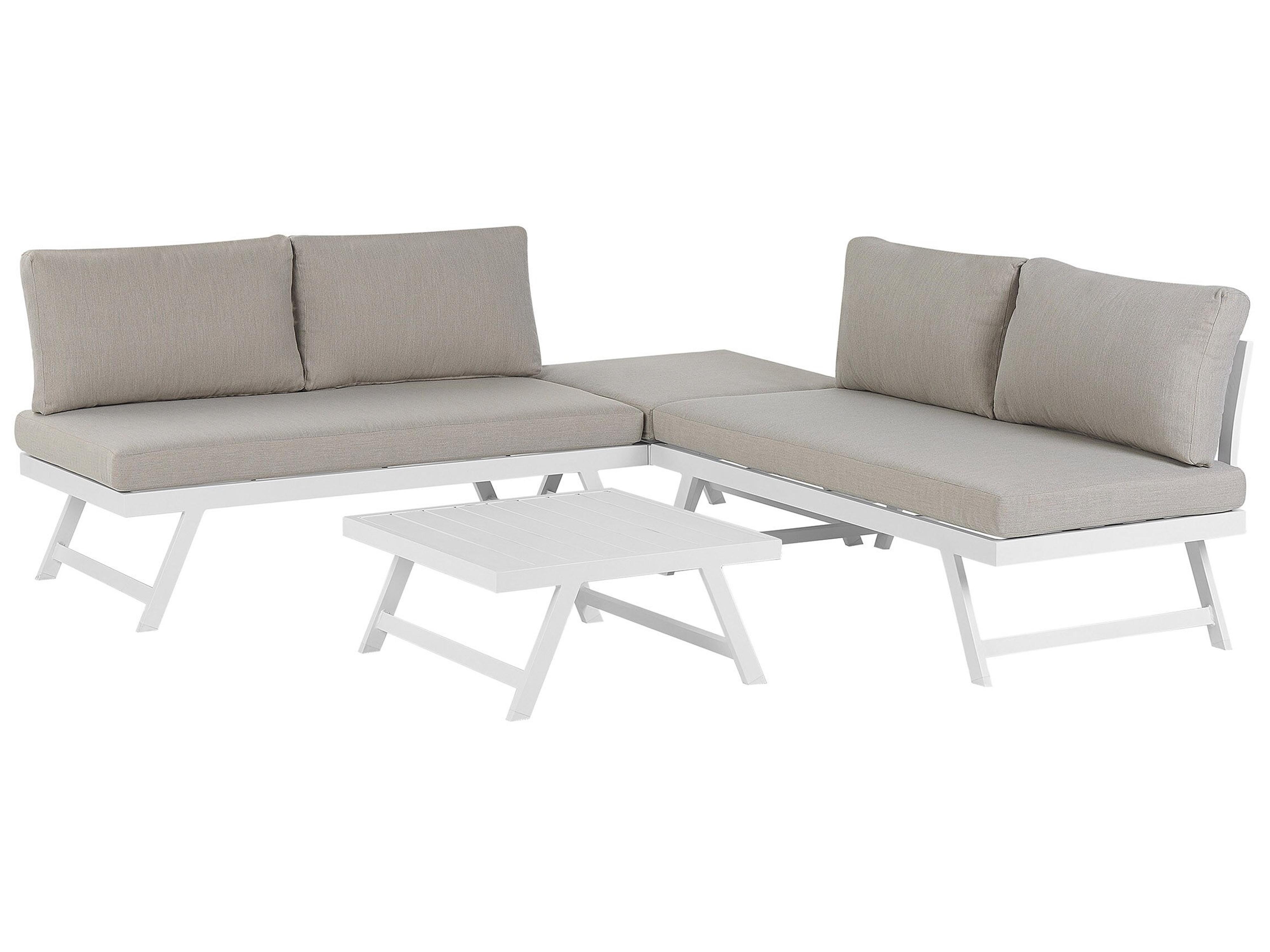 Tuin hoekloungeset met tafel 5-zits COCCORINO Metaal Taupe