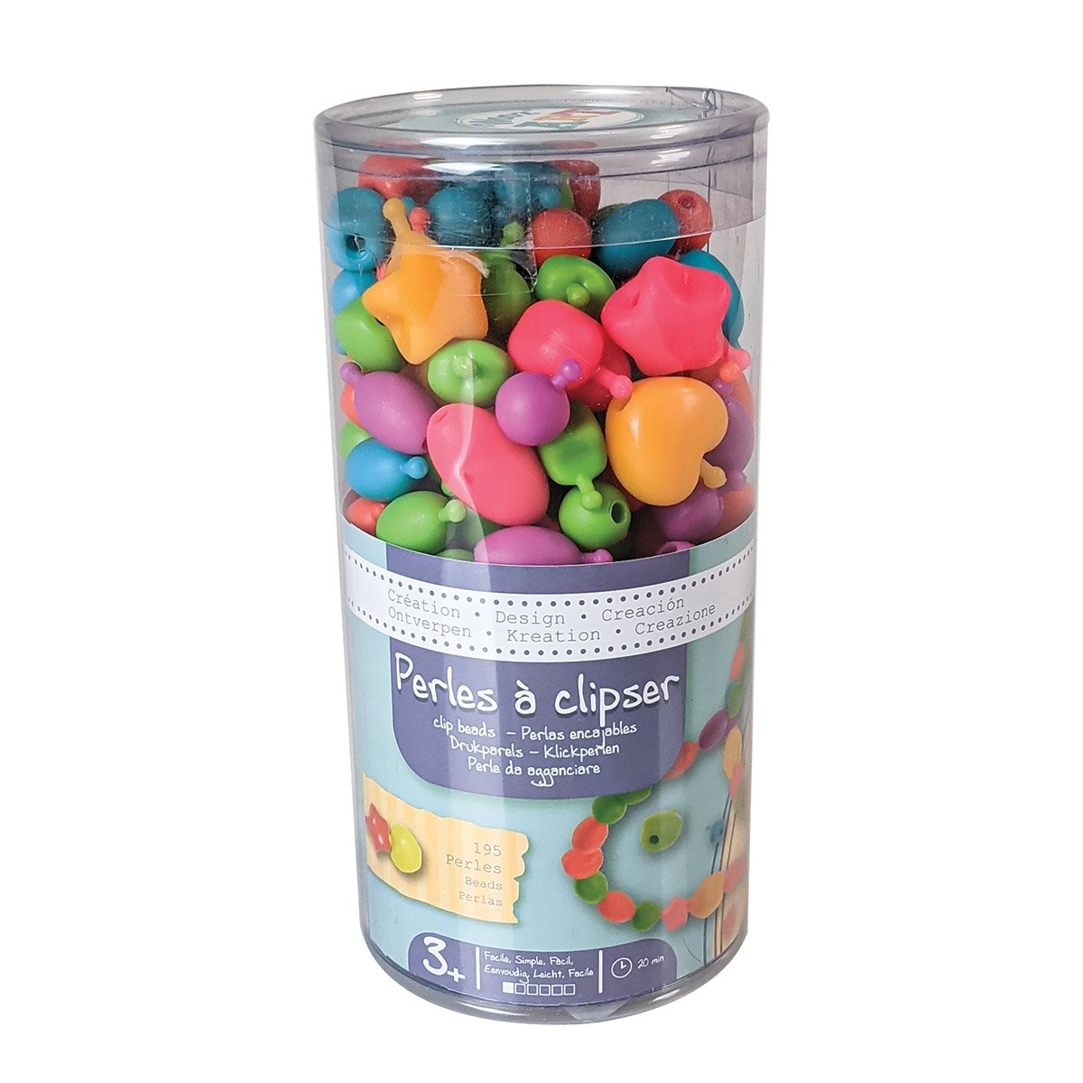 Perles à clipser - 195 Pièces