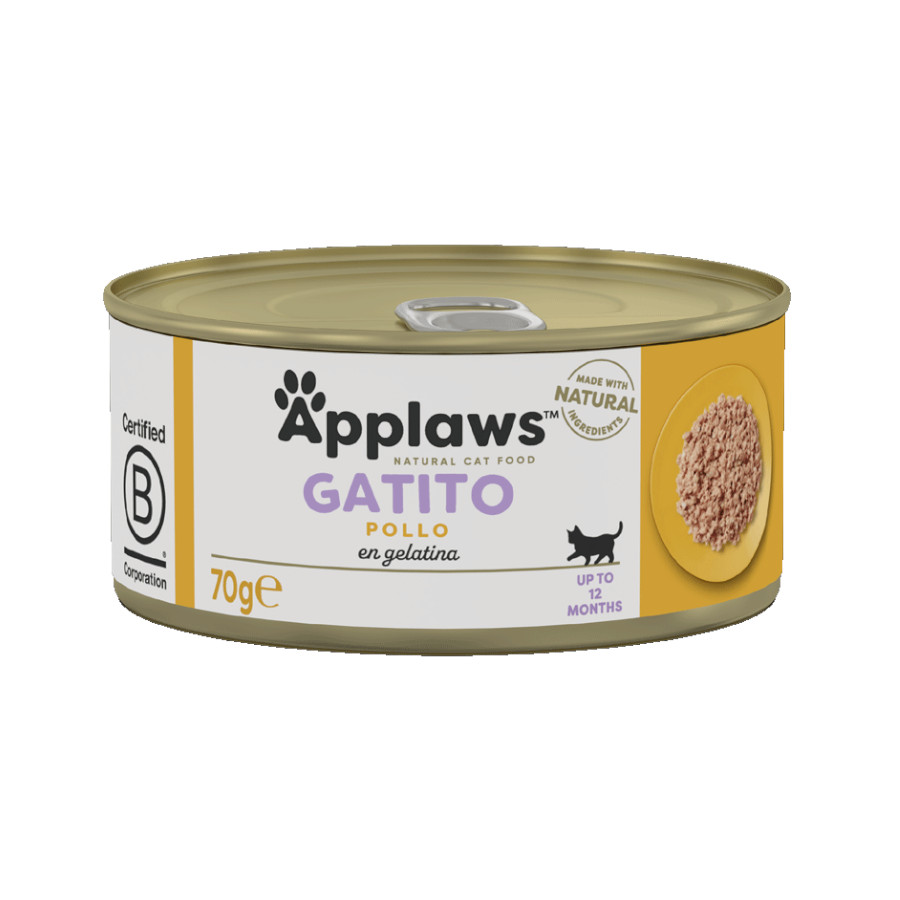 Applaws Gatinho Frango em Gelatina, lata de 70 g para gatos