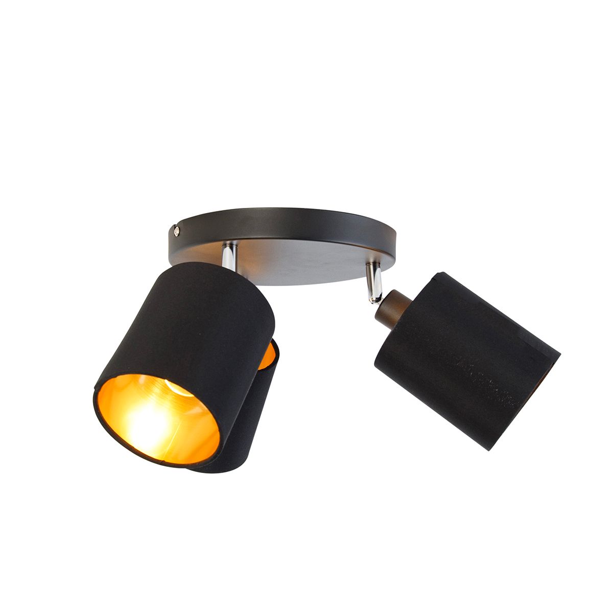 Moderne spot zwart met gouden binnenkant 3-lichts - Lofty