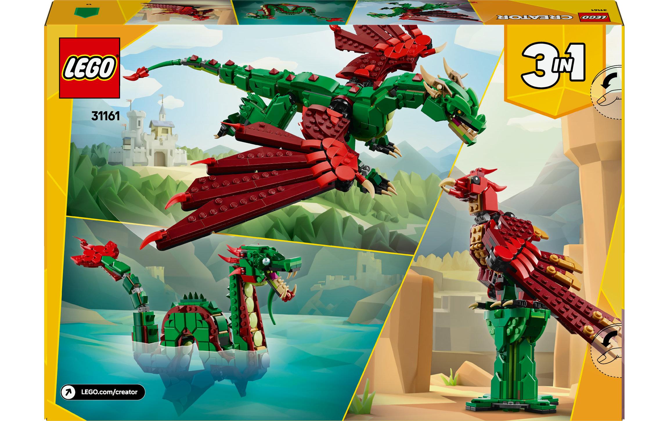 Creator Grüner Drache 311613-in-1-Konstruktionsspielset zur Förderung der Kreativität und Fantasie