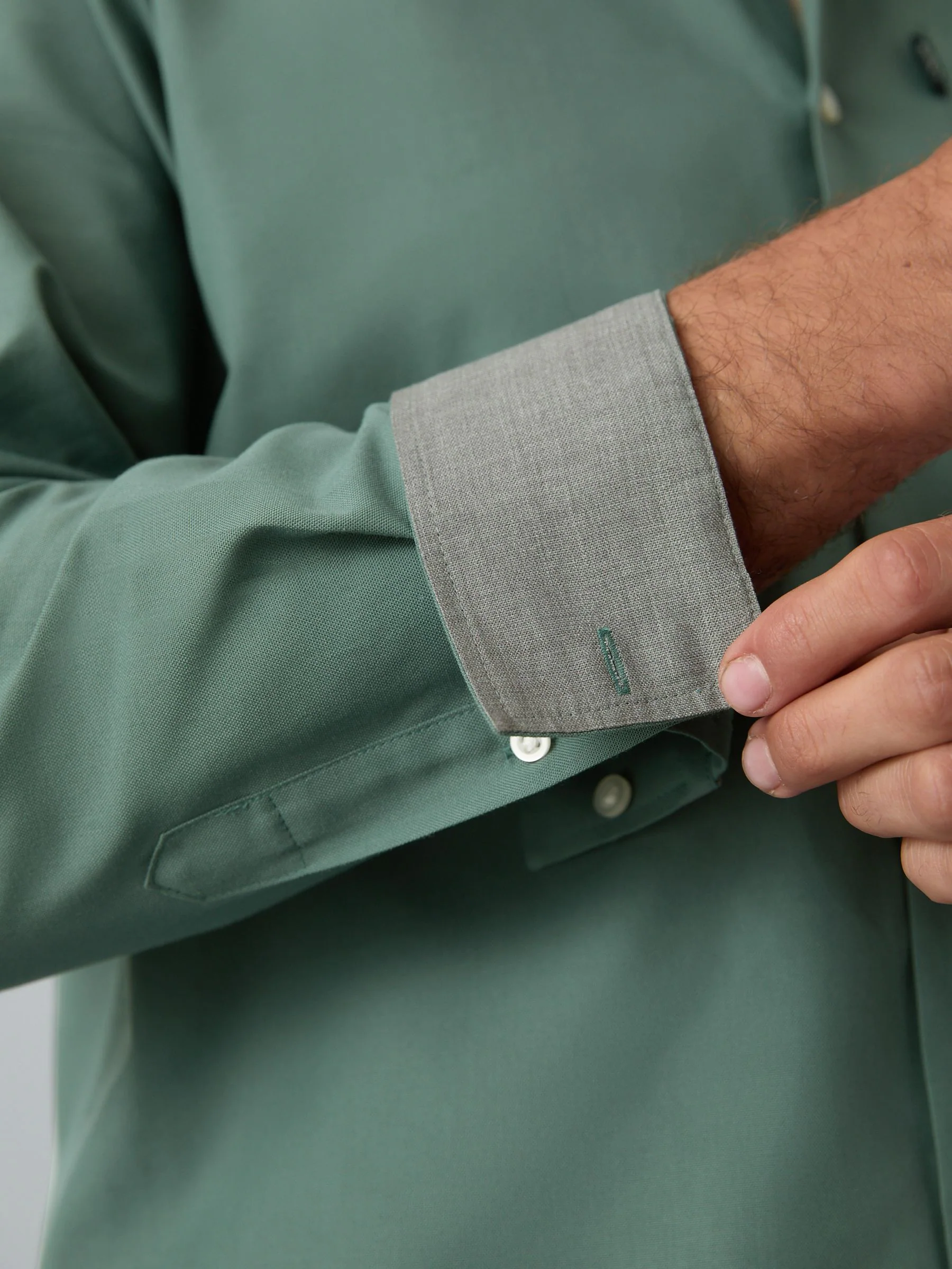 Seafoam green - Normale Pasvorm - Gemakkelijk te strijken Oxford overhemd met doorlopende knopen